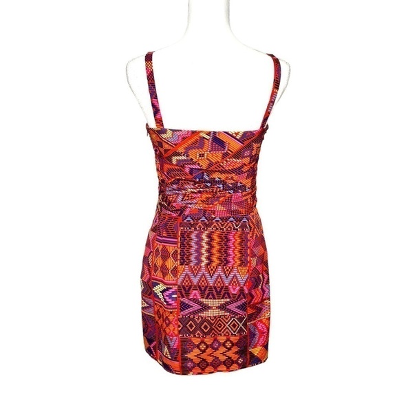 Mara Hoffman Cutout Mini Dress Tribal Print Red Orange Size 6 - Picture 6 of 12